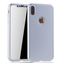 Handyh�lle Schutzh�lle f�r Apple iPhone XS Max Full Case Cover Displayschutz 360 Silber