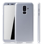 Handyh�lle Schutzh�lle f�r Samsung Galaxy A6 Plus (2018) Full Case Cover Displayschutz 360 Silber