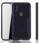 Schwarze Premium Apple iPhone X / iPhone XS Hybrid-Editon H�lle | Unterst�tzt Kabelloses Laden | aus edlem Acryl mit weichem Silikonrand Schwarz