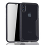 Schwarze Premium Apple iPhone X / iPhone XS Hybrid-Editon H�lle | Unterst�tzt Kabelloses Laden | aus edlem Acryl mit weichem Silikonrand Schwarz