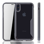 Graue Premium Apple iPhone X / iPhone XS Hybrid-Editon H�lle | Unterst�tzt Kabelloses Laden | aus edlem Acryl mit weichem Silikonrand Grau