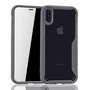 Graue Premium Apple iPhone X / iPhone XS Hybrid-Editon H�lle | Unterst�tzt Kabelloses Laden | aus edlem Acryl mit weichem Silikonrand Grau