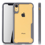 Graue Premium Apple iPhone XR Hybrid-Editon Hlle | Untersttzt Kabelloses Laden | aus edlem Acryl mit weichem Silikonrand Grau