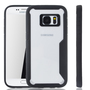 Schwarze Premium Samsung Galaxy S7 Hybrid-Editon H�lle | Unterst�tzt Kabelloses Laden | aus edlem Acryl mit weichem Silikonrand Schwarz