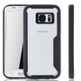 Schwarze Premium Samsung Galaxy S7 Edge Hybrid-Editon H�lle | Unterst�tzt Kabelloses Laden | aus edlem Acryl mit weichem Silikonrand Schwarz