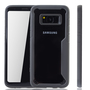 Graue Premium Samsung Galaxy S8 Hybrid-Editon H�lle | Unterst�tzt Kabelloses Laden | aus edlem Acryl mit weichem Silikonrand Grau