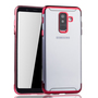 Handyh�lle f�r Samsung Galaxy A6 Plus Rot - Clear - TPU Silikon Case Backcover Schutzh�lle in Transparent   Rot