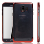 Handyh�lle f�r Samsung Galaxy J4 2018 Rot - Clear - TPU Silikon Case Backcover Schutzh�lle in Transparent   Rot