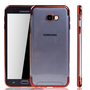 Handyh�lle f�r Samsung Galaxy J4+ Plus Rot - Clear - TPU Silikon Case Backcover Schutzh�lle in Transparent   Rot