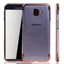 Handyh�lle f�r Samsung Galaxy J6+ Plus Rose Pink - Clear - TPU Silikon Case Backcover Schutzh�lle in Transparent   Rose Pink