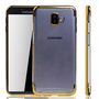 Handyh�lle f�r Samsung Galaxy J6+ Plus Gold - Clear - TPU Silikon Case Backcover Schutzh�lle in Transparent   Gold