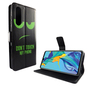 Huawei P30 Tasche Handy H�lle Schutz-Cover Flip-Case mit Kartenfach Dont touch my phone