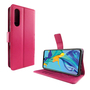 Huawei P30 Handy H�lle Schutz-Tasche Cover Flip-Case Kartenfach Pink