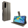 Huawei P30 Handy H�lle Schutz-Tasche Cover Flip-Case Kartenfach Grau