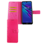 Huawei Y6 2019 Handy H�lle Schutz-Tasche Cover Flip-Case Kartenfach Pink