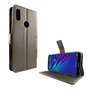 Huawei Y6 2019 Handy H�lle Schutz-Tasche Cover Flip-Case Kartenfach Grau