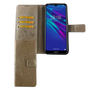 Huawei Y6 2019 Handy H�lle Schutz-Tasche Cover Flip-Case Kartenfach Grau