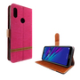 Huawei Y6 2019 Handy H�lle Schutz-Tasche Case Cover Kartenfach Etui Wallet Pink