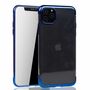 Handyh�lle f�r Apple iPhone 11 Pro Max Blau - Clear - TPU Silikon Case Backcover Schutzh�lle in Transparent   Blau