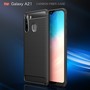 Schutzh�lle Handyh�lle f�r Samsung Galaxy A21 Case Cover Carbon Optik Grau