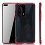 Handyh�lle f�r Huawei P40 Pro Rot - Clear - TPU Silikon Case Backcover Schutzh�lle in Transparent   Rot