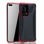 Handyh�lle f�r Huawei P40 Pro Rot - Clear - TPU Silikon Case Backcover Schutzh�lle in Transparent   Rot
