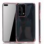 Handyh�lle f�r Huawei P40 Pro Rose Pink - Clear - TPU Silikon Case Backcover Schutzh�lle in Transparent   Rose Pink
