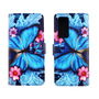 Huawei P40 Tasche Handy H�lle Schutz-Cover Flip-Case mit Kartenfach Blauer Schmetterling