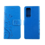 Huawei P40 Handy H�lle Schutz Tasche Cover Flip Case Kartenfach Blau