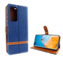Huawei P40 Handy H�lle Schutz Tasche Case Cover Kartenfach Etui Wallet Blau