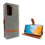 Huawei P40 Handy H�lle Schutz Tasche Case Cover Kartenfach Etui Wallet Grau