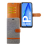 Huawei P40 Lite Handy H�lle Schutz Tasche Case Cover Kartenfach Etui Wallet Grau