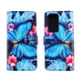 Huawei P40 Pro Tasche Handy H�lle Schutz-Cover Flip-Case mit Kartenfach Blauer Schmetterling