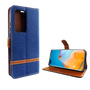Huawei P40 Pro Handy H�lle Schutz Tasche Case Cover Kartenfach Etui Wallet Blau