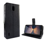 Nokia 1.3 Tasche Handy H�lle Schutz-Cover Flip-Case mit Kartenfach Schwarz