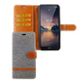 Nokia 1.3 Handy H�lle Schutz Tasche Case Cover Kartenfach Etui Wallet Grau
