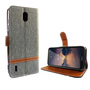 Nokia 1.3 Handy H�lle Schutz Tasche Case Cover Kartenfach Etui Wallet Grau