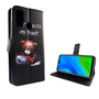 Huawei P smart 2020 Tasche Handy Hlle Schutz-Cover Flip-Case mit Kartenfach Dont touch my phone