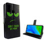 Huawei P smart 2020 Tasche Handy Hlle Schutz-Cover Flip-Case mit Kartenfach Dont touch my phone