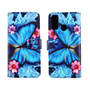 Huawei P smart 2020 Tasche Handy H�lle Schutz-Cover Flip-Case mit Kartenfach Blauer Schmetterling