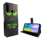 Huawei Y6P Tasche Handy H�lle Schutz-Cover Flip-Case mit Kartenfach Dont touch my phone