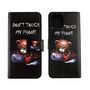 Apple iPhone 12 Mini Tasche Handy H�lle Schutz-Cover Flip-Case mit Kartenfach Dont touch my phone