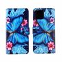 Apple iPhone 12 / 12 Pro Tasche Handy H�lle Schutz-Cover Flip-Case mit Kartenfach Blauer Schmetterling