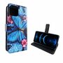 Apple iPhone 12 / 12 Pro Tasche Handy H�lle Schutz-Cover Flip-Case mit Kartenfach Blauer Schmetterling