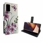 Samsung Galaxy Note 20 Tasche Handy H�lle Schutz-Cover Flip-Case mit Kartenfach Lotusblume