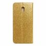 Xiaomi Redmi 8A Tasche Handy H�lle Schutz Cover mit Kartenfach Glitzer Gold