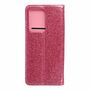 Samsung Galaxy S20 Ultra Tasche Handy H�lle Schutz Cover mit Kartenfach Glitzer Rosa