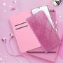 Samsung Galaxy S20 Ultra Tasche Handy H�lle Schutz Cover mit Kartenfach Glitzer Rosa