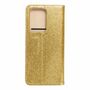 Samsung Galaxy S20 Ultra Tasche Handy H�lle Schutz Cover mit Kartenfach Glitzer Gold