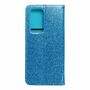 Huawei P40 Pro Tasche Handy H�lle Schutz Cover mit Kartenfach Glitzer Blau